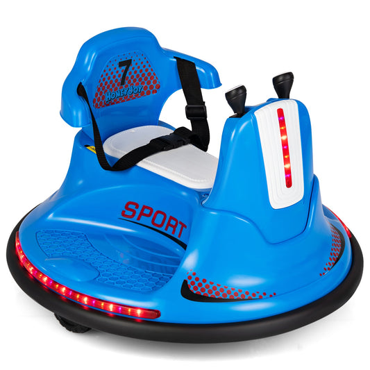 12V Kids Ride On Bumper Car with Remote Control Lights and Music
