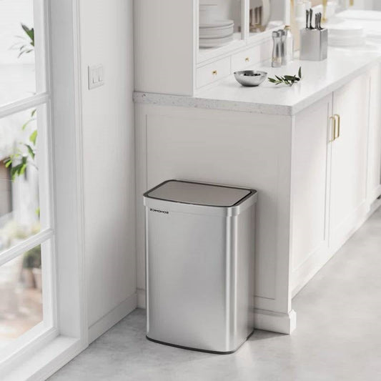 13-Gallon Stainless Steel Kitchen Trash Can with Hand Wave Motion Sensor Lid - Tampa Home & Garden Store