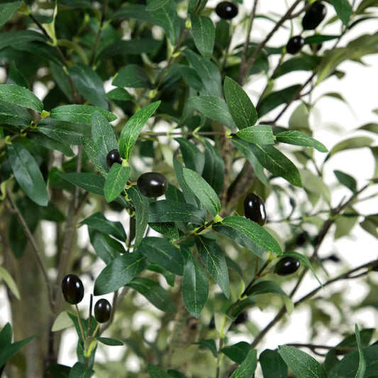 Giant Artificial Olive Tree with dark-green leaves and black olives Nearly Natural on Tampa Home & Garden Store