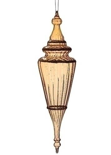 13 Inch Golden Glass Finial Ornament - Layered - Tampa Home & Garden Store