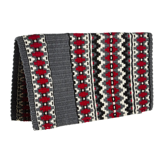 Kiva 40x34 New Zealand Wool Saddle Blanket by Mayatex with gray red black pattern on Tampa Home & Garden Store