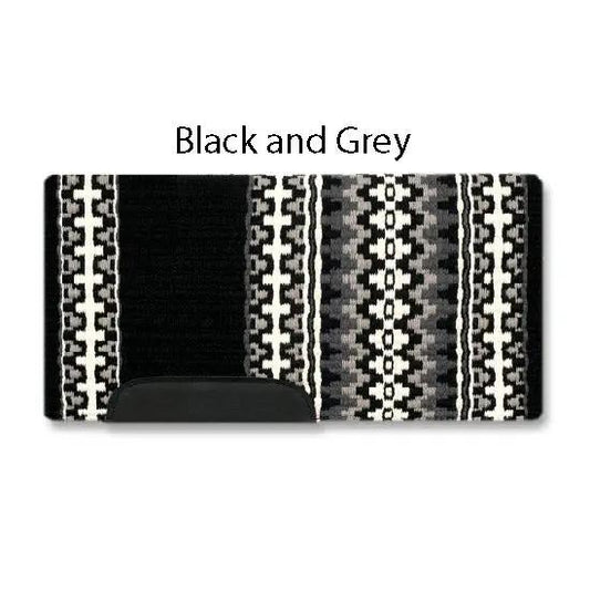 Kiva 40x34 New Zealand Wool Saddle Blanket Black and Grey Mayatex saddle blanket on Tampa Home & Garden Store