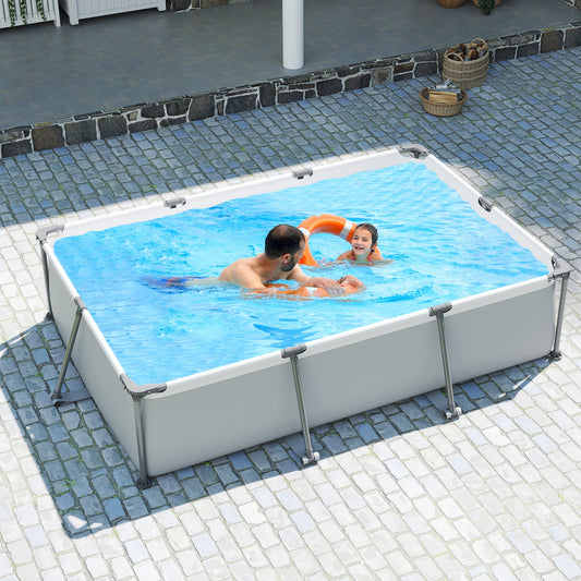 690/978/1158/1617 Gal Outdoor Family Swimming Pool with Metal Frame - Tampa Home & Garden Store