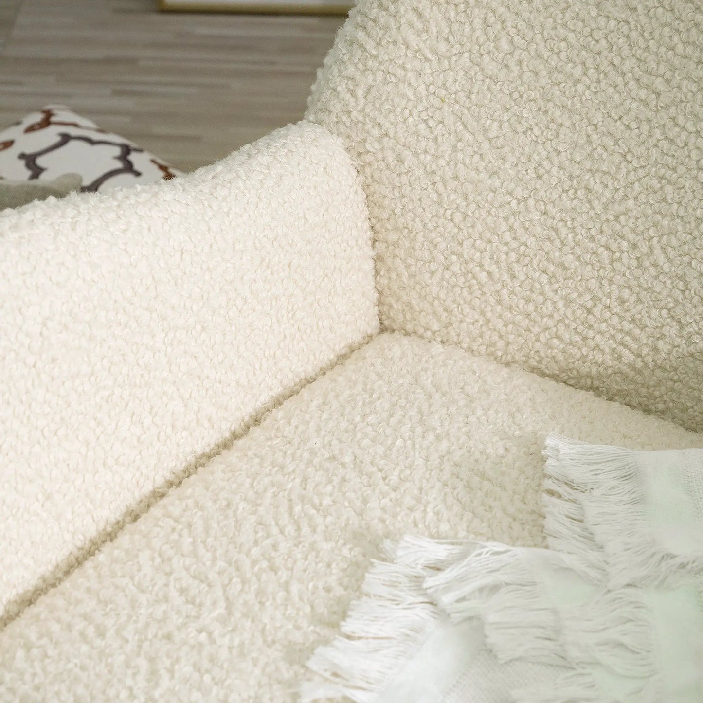Mecedora - con patas de goma y tapizado de cachemira, ideal para salón y dormitorio