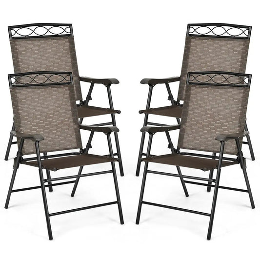 Set of 4 Patio Folding Chairs for Outdoor Use