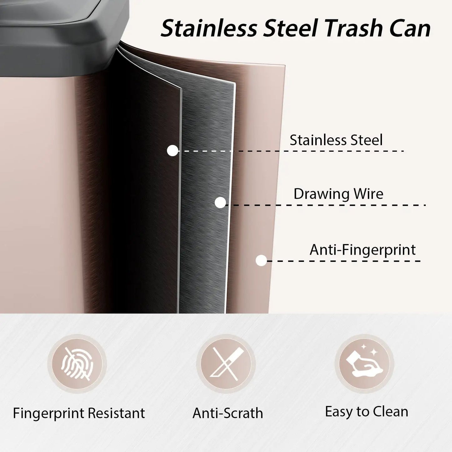 13.2 Gallon Stainless Steel Step Trash Can with Soft-Close Lid DirectDeals on Tampa Home & Garden Store