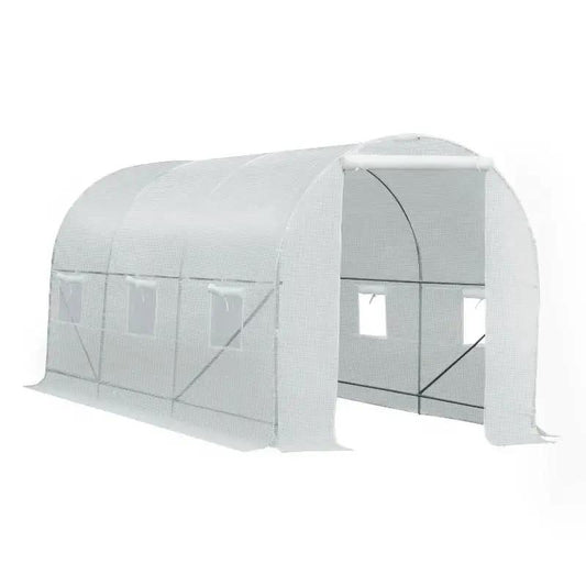 Greenhouse Kit 14.7x6.5 ft steel-frame white PE cover HomePacific on Tampa Home & Garden Store on Tampa Home & Garden Store