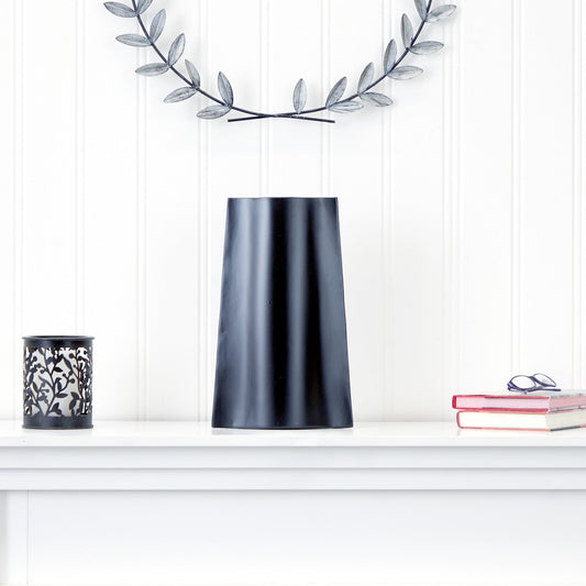 14” Modern Metal Vase - Tampa Home & Garden Store