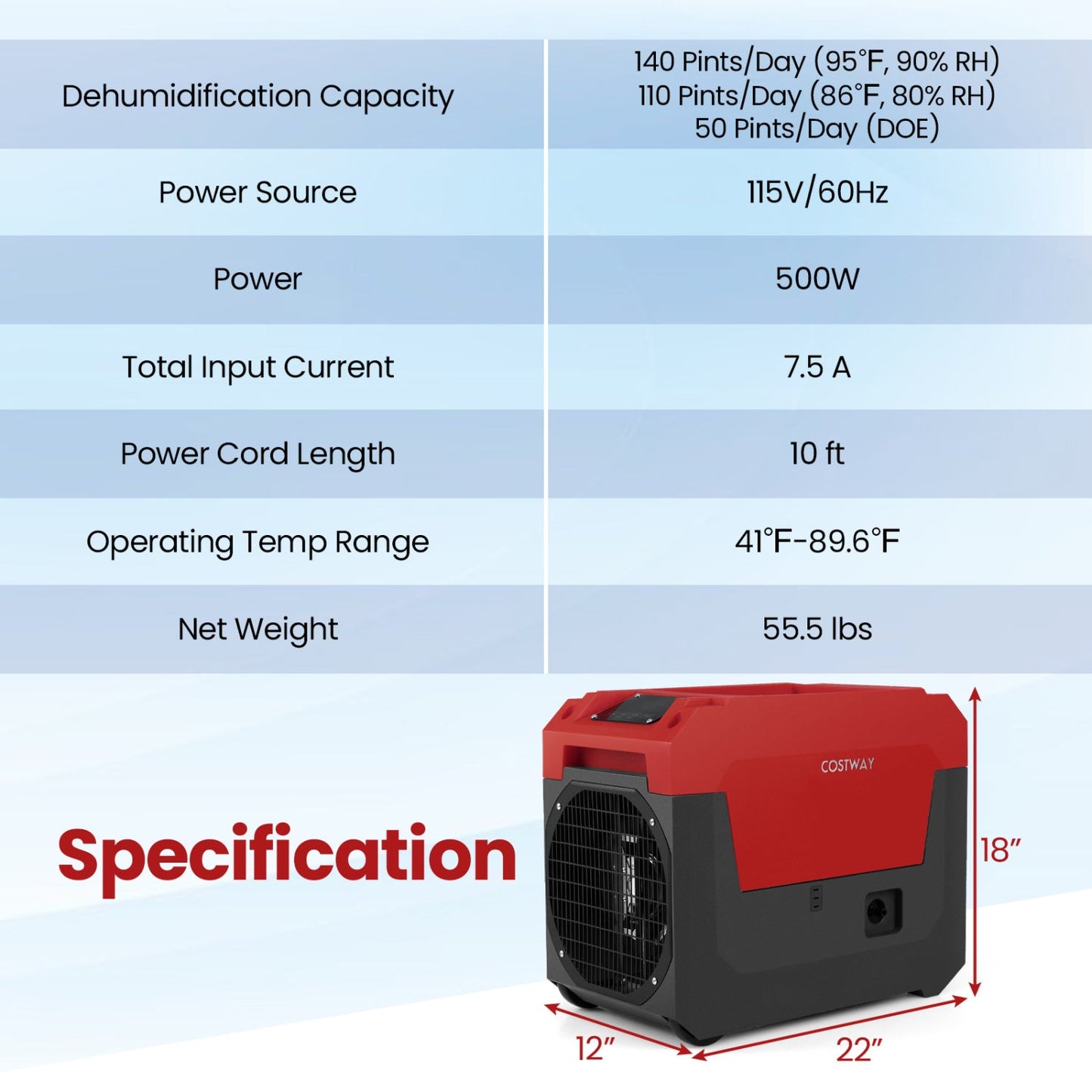 140 Pints/Day Dehumidifier by DirectDeals with Pump and Drain Hose, commercial unit on Tampa Home & Garden Store