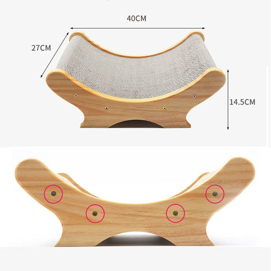 U-shaped bed cat toy paw grinder wooden curved scratcher with beige carpet by Sell My Stuff on Tampa Home & Garden Store