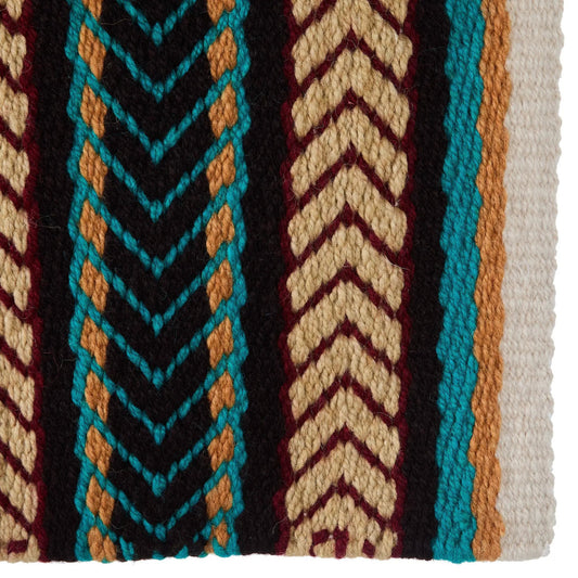 Saddle blanket Iron Horse 36x34 New Zealand wool teal burgundy pattern on Tampa Home & Garden Store