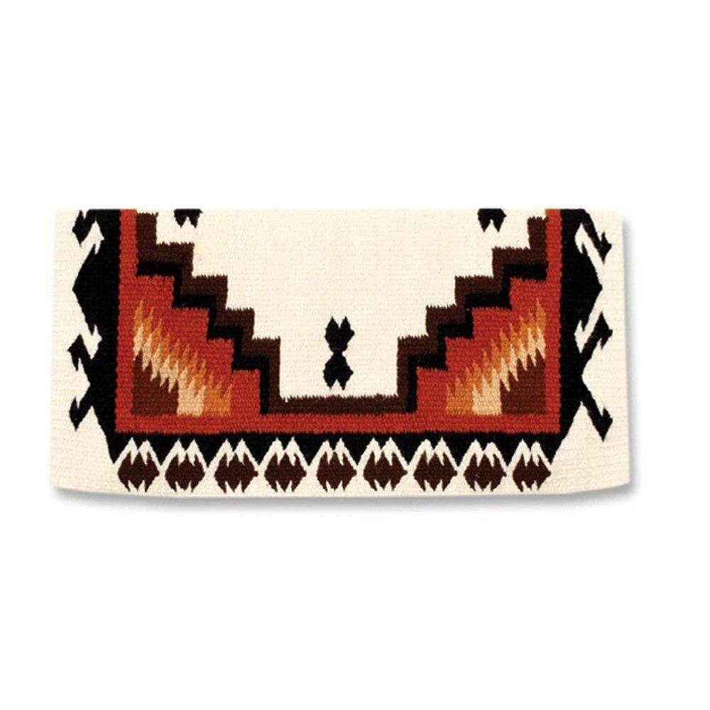 1438-1 Mayatex 38x34 Haymaker Wool Blanket CREAM BLACK RUST - Tampa Home & Garden Store