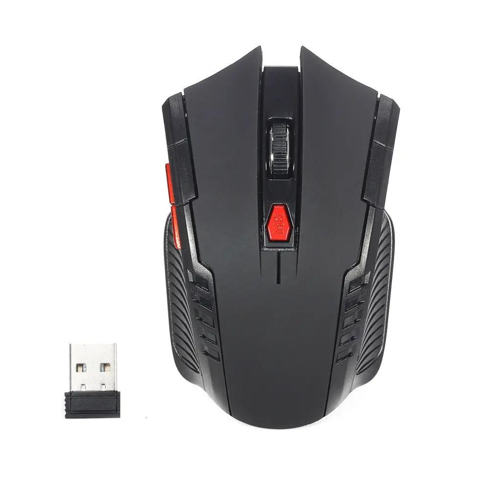 Six Key 2.4G wireless mouse for desktop computer, black gaming mouse with USB dongle on Tampa Home & Garden Store