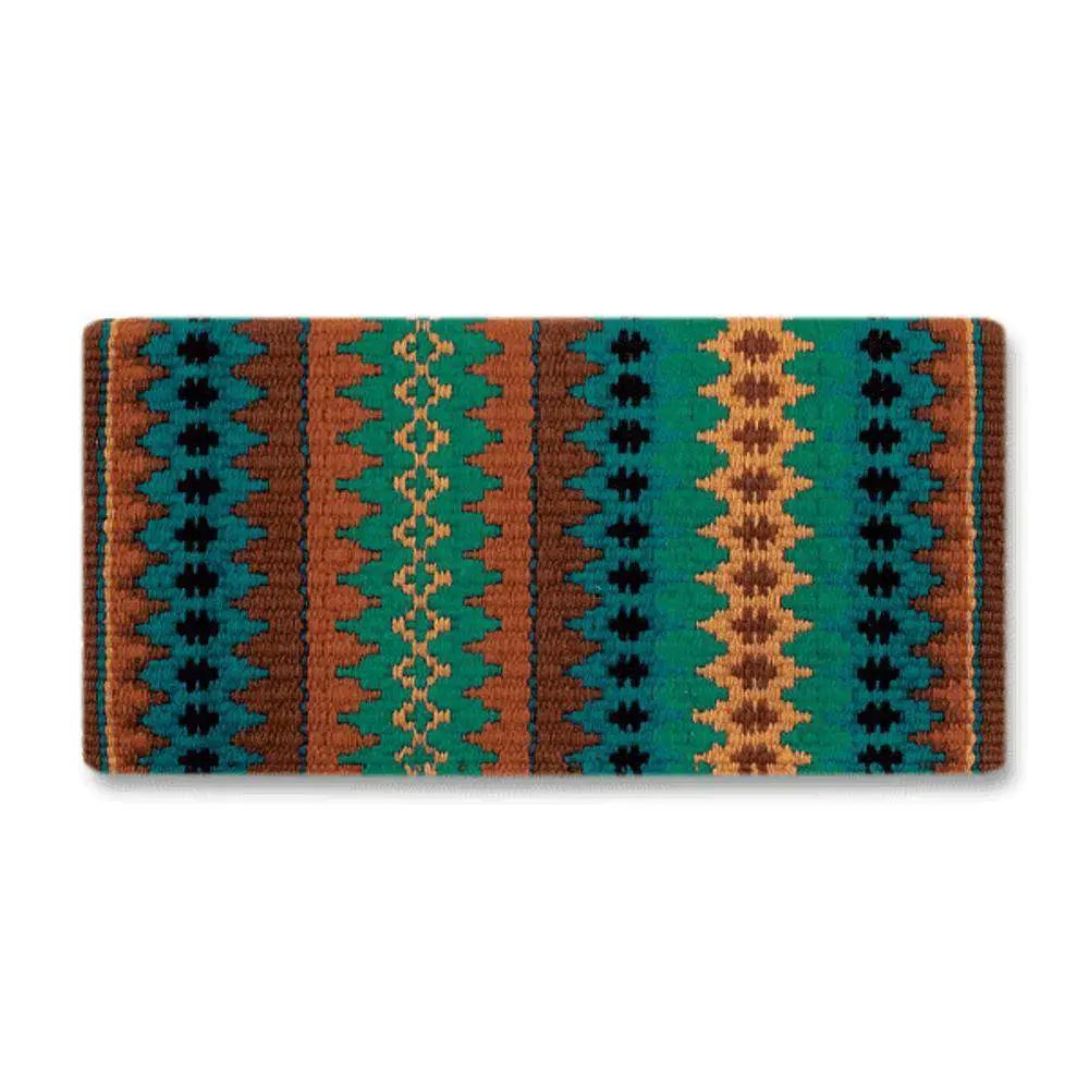 Nova 38x34 New Zealand Wool Saddle Blanket by Mayatex in teal brown turquoise geometric pattern on Tampa Home & Garden Store
