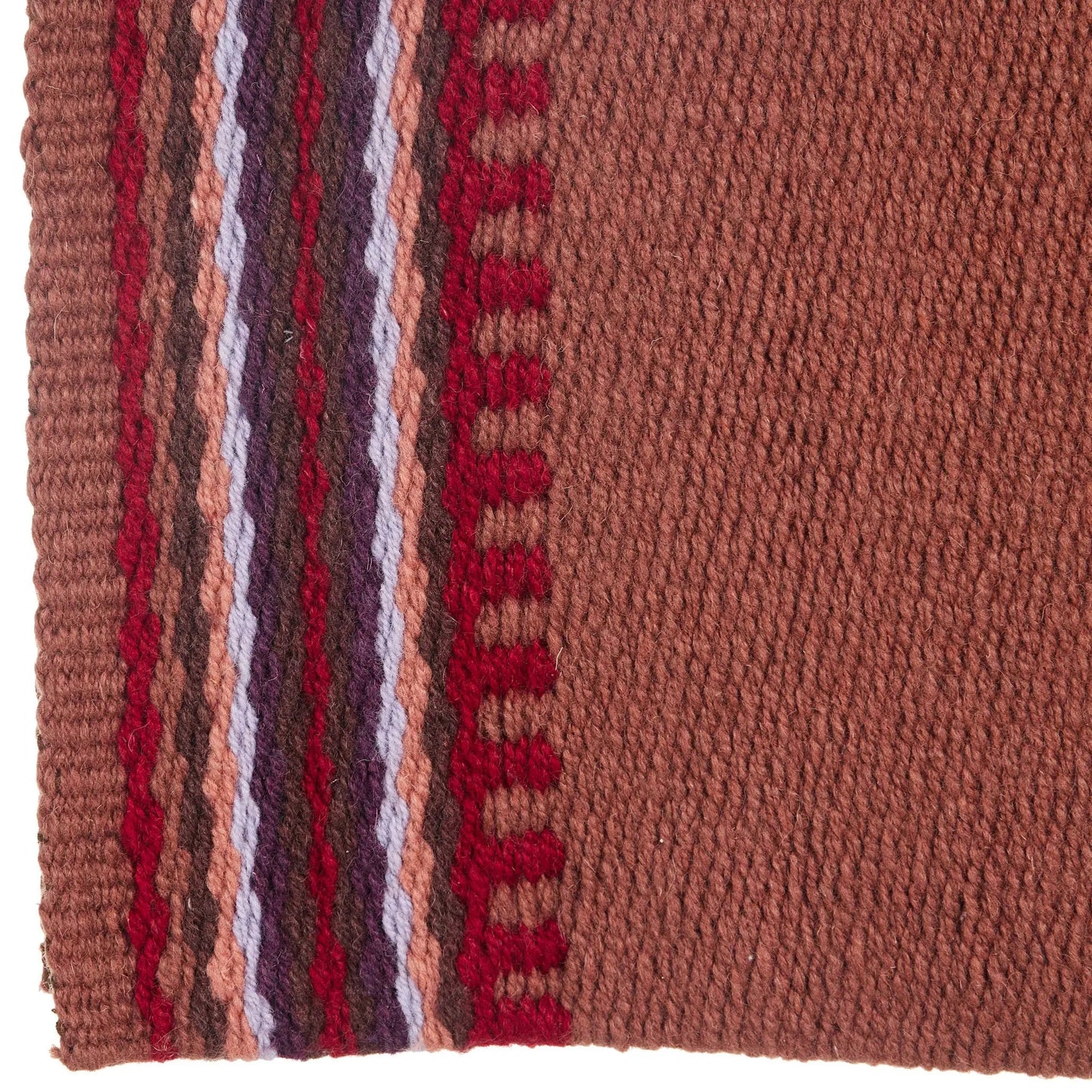 Risen 36x34 New Zealand Wool Saddle Blanket brown with red, burgundy and lavender stripes on Tampa Home & Garden Store