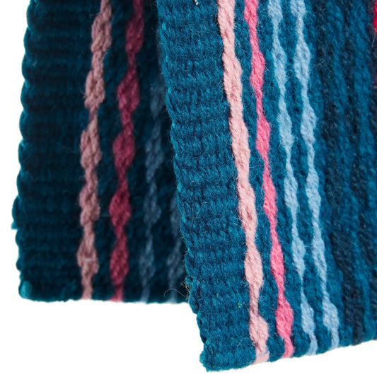 Mayatex Risen saddle blanket yarn teal blue with pink and blue strands New Zealand wool on Tampa Home & Garden Store