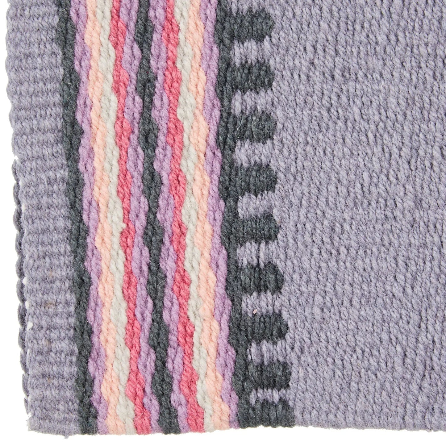 Risen Saddle Blanket 36x34 New Zealand wool with lavender pink and gray stripes Mayatex on Tampa Home & Garden Store