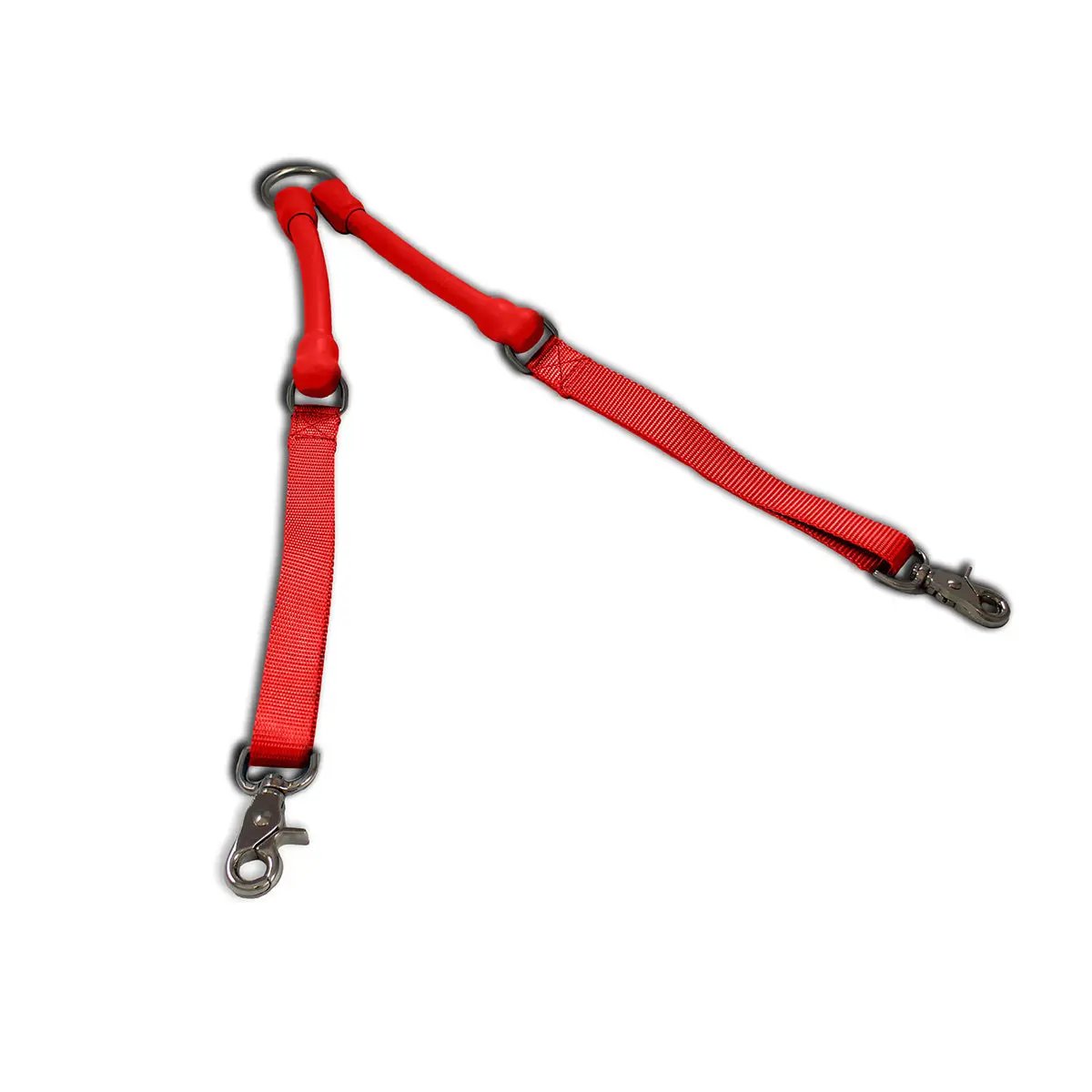 Crazycouplr 2 Dogs On 1 Leash red nylon two-dog no-tangle leash with metal clips by WACKYstore on Tampa Home & Garden Store