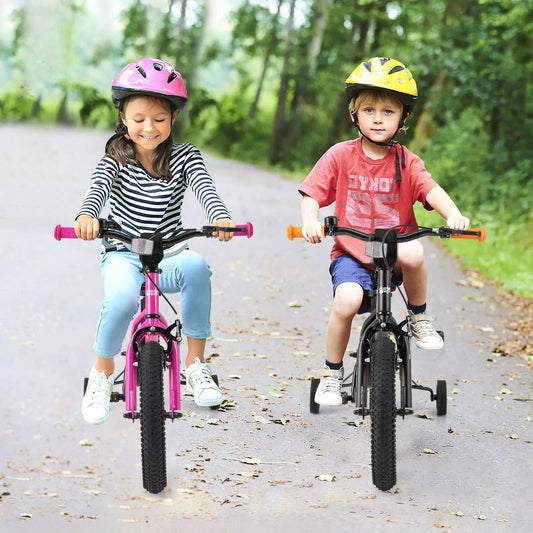 16 Inch Kids Bike with Training Wheels Adjustable DirectDeals, pink and black bikes for kids on Tampa Home & Garden Store