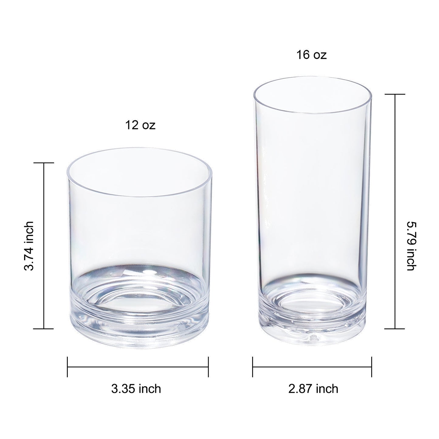 Barcelona Clear Acrylic Lowball and Highball Set
