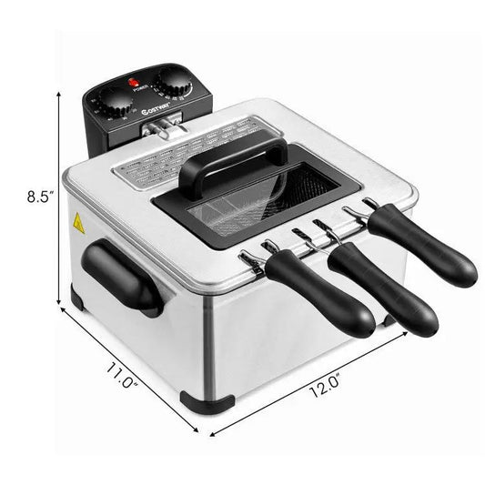 Electric Deep Fryer 5.3qt with triple basket, stainless steel, DirectDeals on Tampa Home & Garden Store