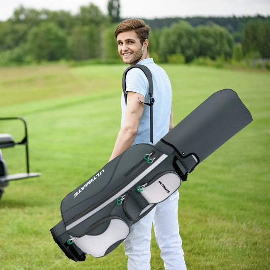 Golf cart bag with 14 dividers and 7 pockets in black/gray DirectDeals on Tampa Home & Garden Store