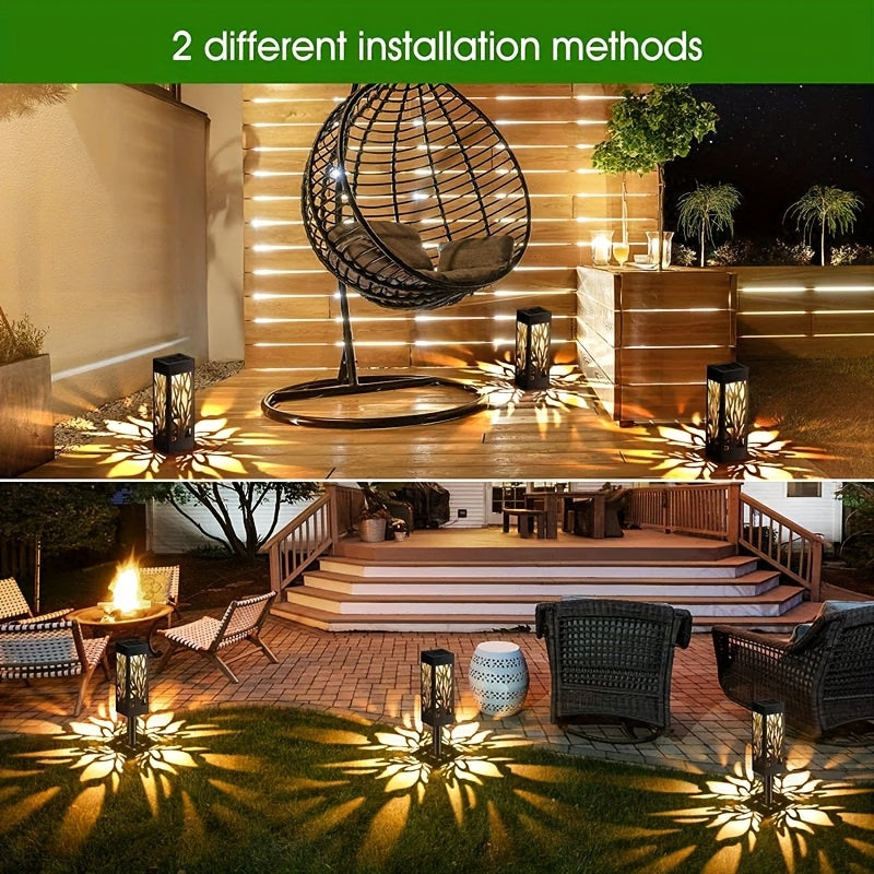 8-pack solar pathway lights with motion sensor Moktan Sabai, IPX5 waterproof warm yellow LED lighting on Tampa Home & Garden Store