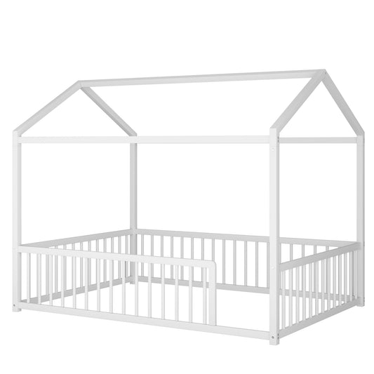 Cozy Montessori House Floor Bed and a Safety Rail