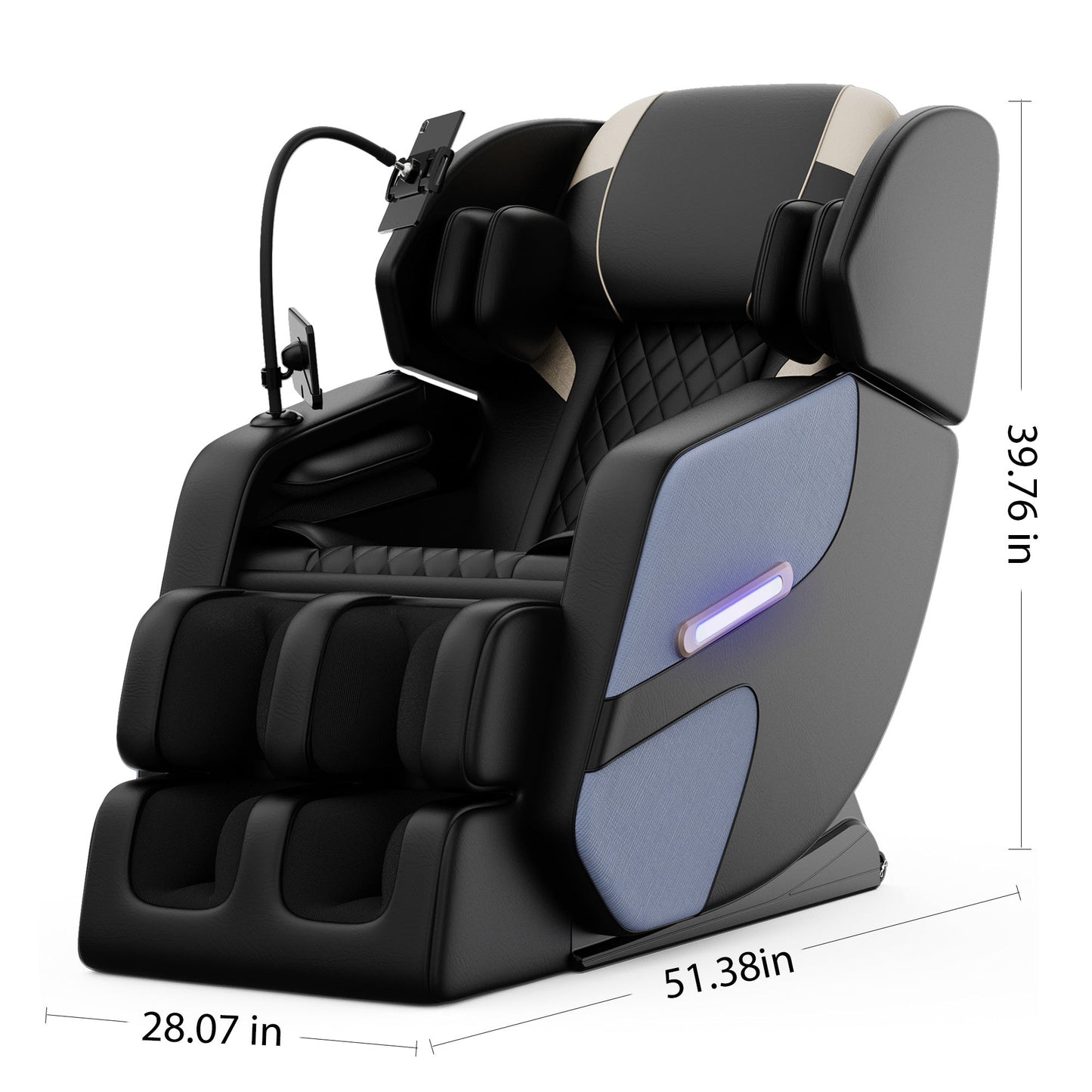 Massage chair recliner by HouseOfZazla with zero gravity and full body air pressure, black cover on Tampa Home & Garden Store