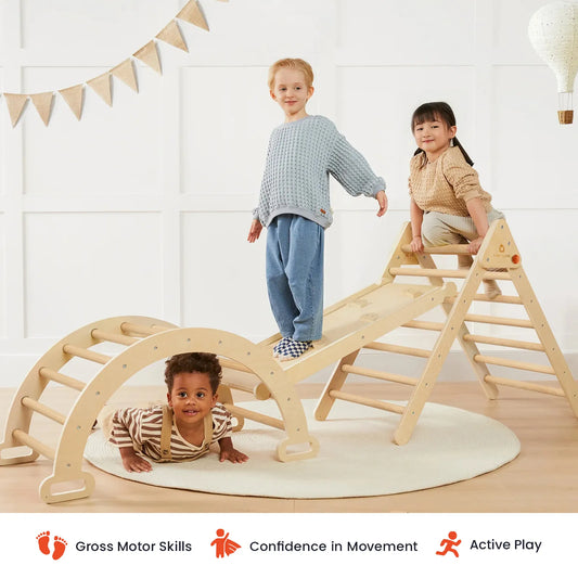 Tiny Land INC Pikler Triangle 7-in-1 Montessori climbing set climbing frame with arches on Tampa Home & Garden Store
