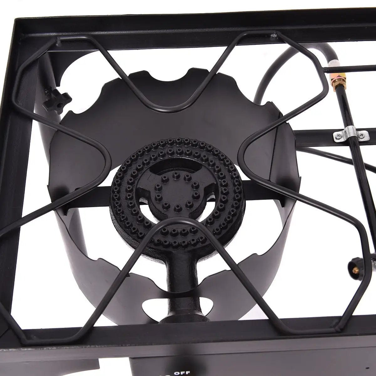 DirectDeals 150000 BTU double burner outdoor stove grill with black steel frame circular burner on Tampa Home & Garden Store