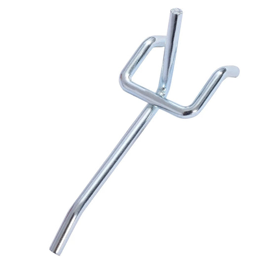 Steel pegboard hook, chrome-plated J-hook for tool storage on Tampa Home & Garden Store