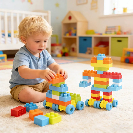 Toddler Building Blocks STEM Montessori Kit DirectDeals; interlocking blocks with wheels on Tampa Home & Garden Store