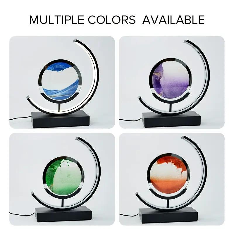 Sandscape Hourglass Lamp by Moktan Sabai with 4 color options blue purple green orange LED lamp on Tampa Home & Garden Store