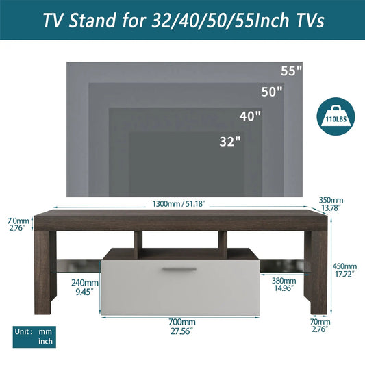 20 minutos montaje rápido mueble de TV sencillo moderno marrón Marrón + blanco Soporte de TV