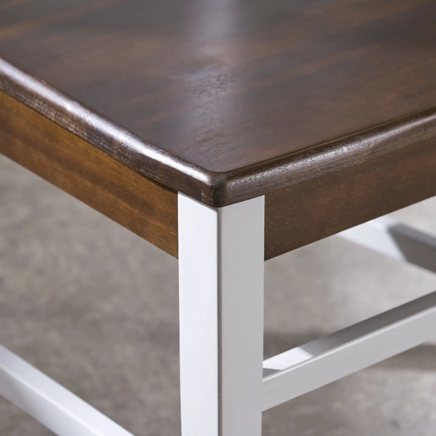 Roshan Acacia Wood Dining Chair White Walnut finish; wood seat with white legs on Tampa Home & Garden Store