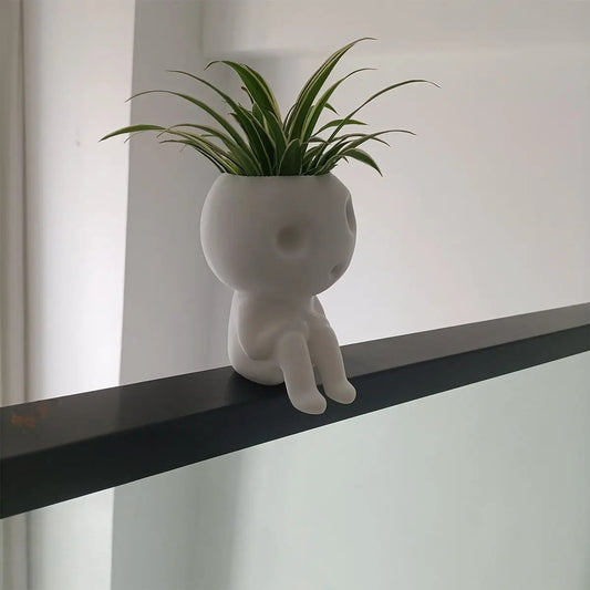 Cute Tree Elf Succulent Planter white ceramic indoor decor with green succulent on Tampa Home & Garden Store