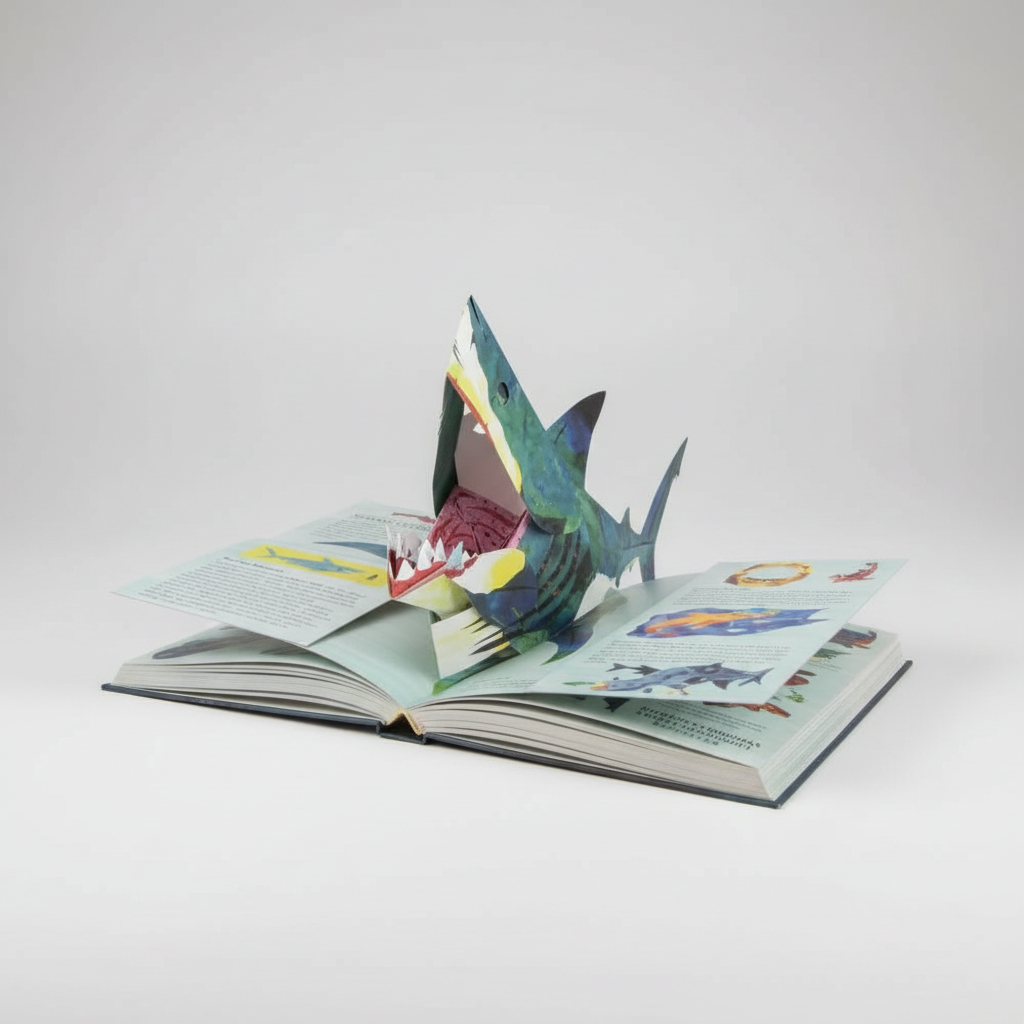 3D Dinosaur Pop-Up Book blue-green paper sculpture Moktan Sabai, a vibrant print book on Tampa Home & Garden Store