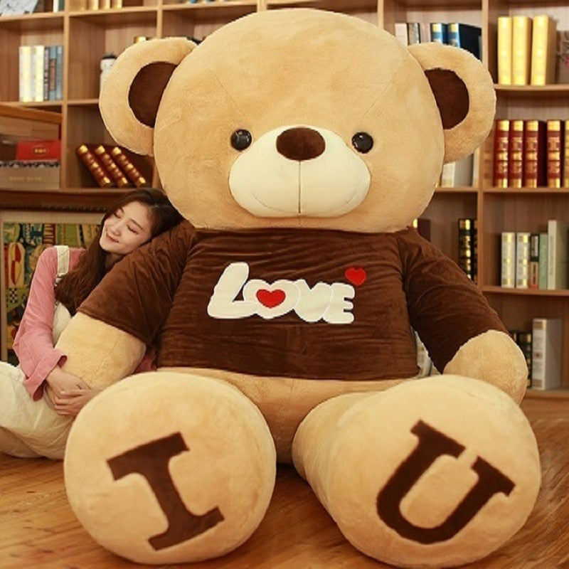 Heart Bear Plush Toy brown teddy with a Love shirt and red hearts Valentine gift on Tampa Home & Garden Store