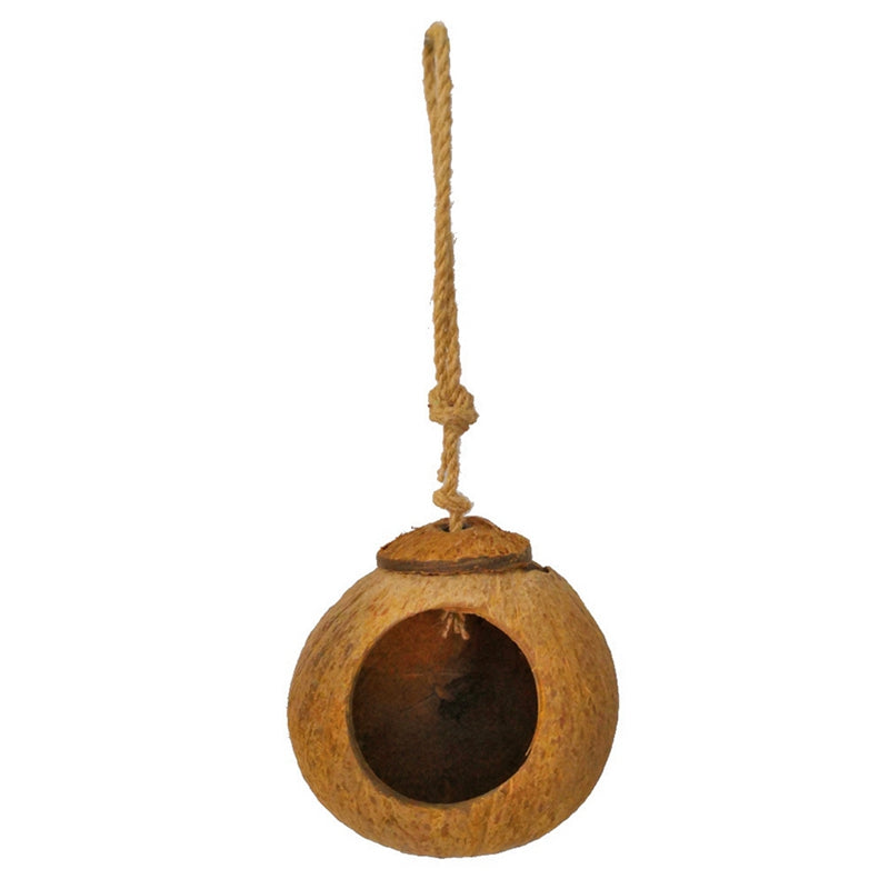 Natural coconut shell bird nest swing with rope, brown rustic shell, Sell My Stuff on Tampa Home & Garden Store