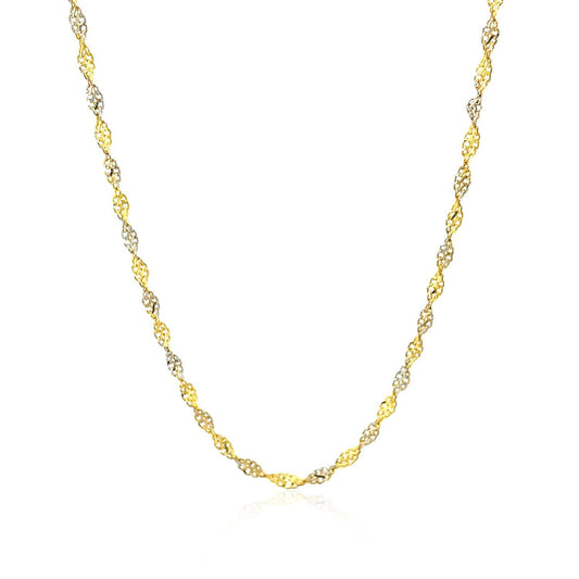 2.0mm two-tone 14k Singapore chain necklace by Bids.com on Tampa Home & Garden Store