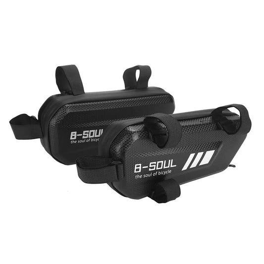 Pair of black EVA hard shell motorcycle side box frame bags 2L carbon pattern B-Soul straps on Tampa Home & Garden Store
