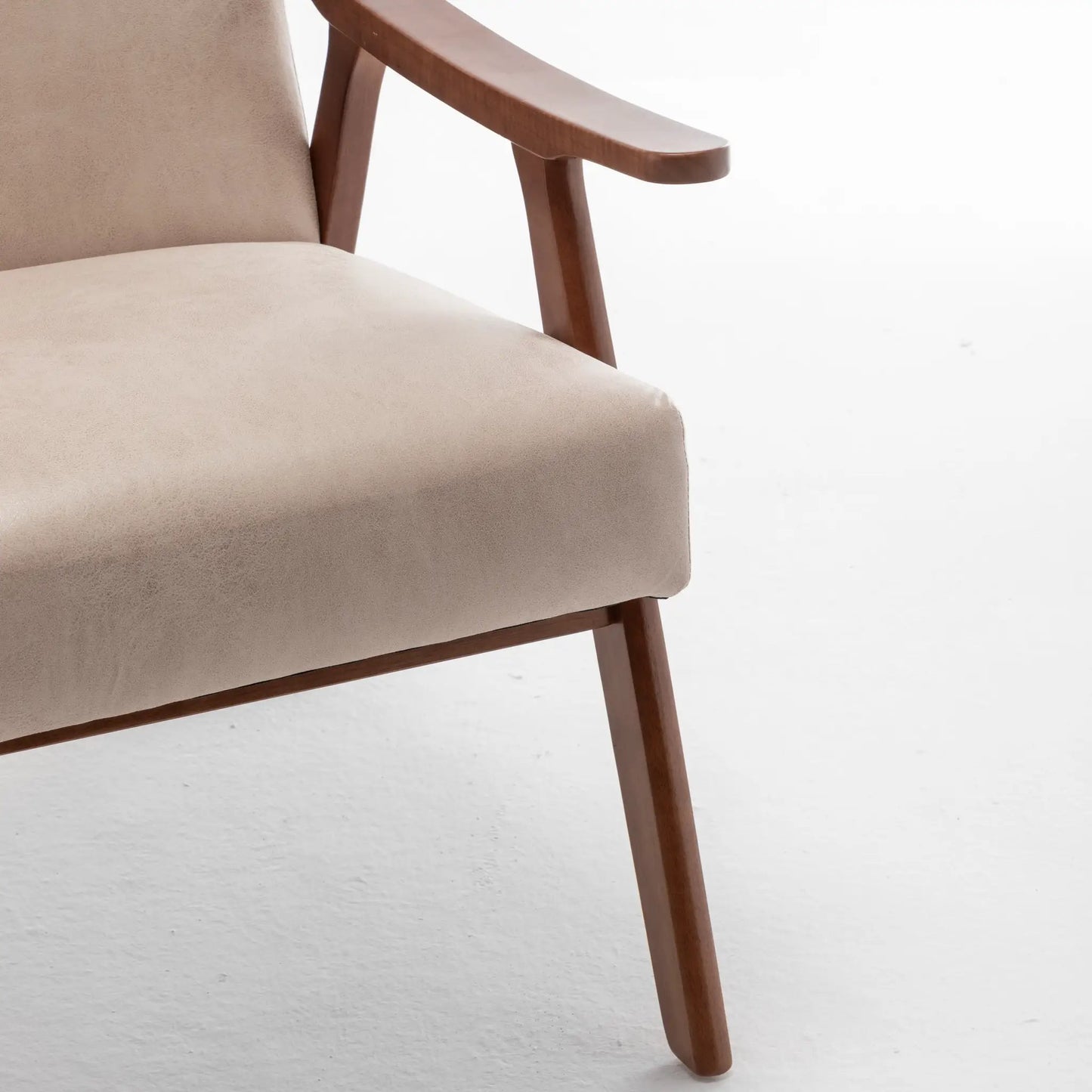 Solid Wood Frame Living Room Chair Thick Backrest