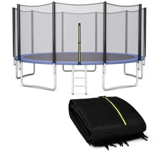 Replacement safety net for 15-16 ft trampoline with enclosure, folded black net bundle on Tampa Home & Garden Store
