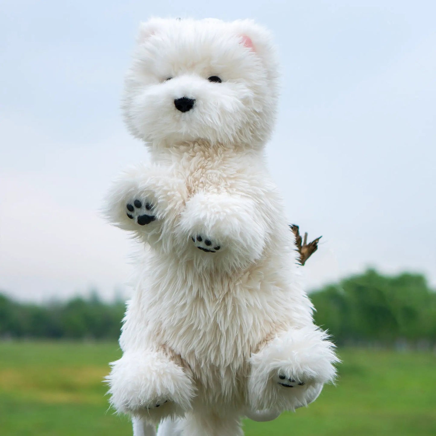 Westie Plush Backpack by Chongker, white fluffy dog backpack for girls on Tampa Home & Garden Store