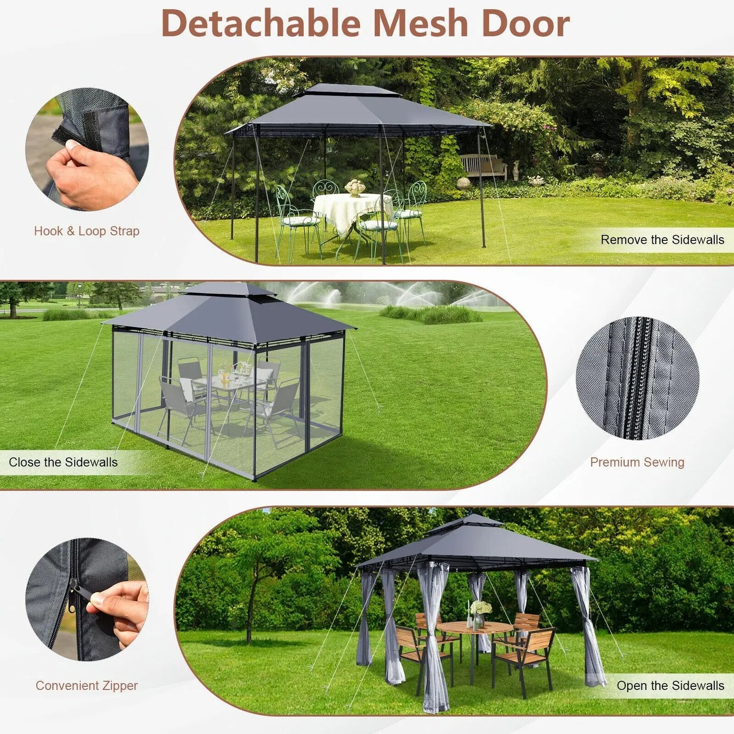 DirectDeals 10x13 ft tent canopy shelter with removable mesh sidewalls dark gray canopy on Tampa Home & Garden Store