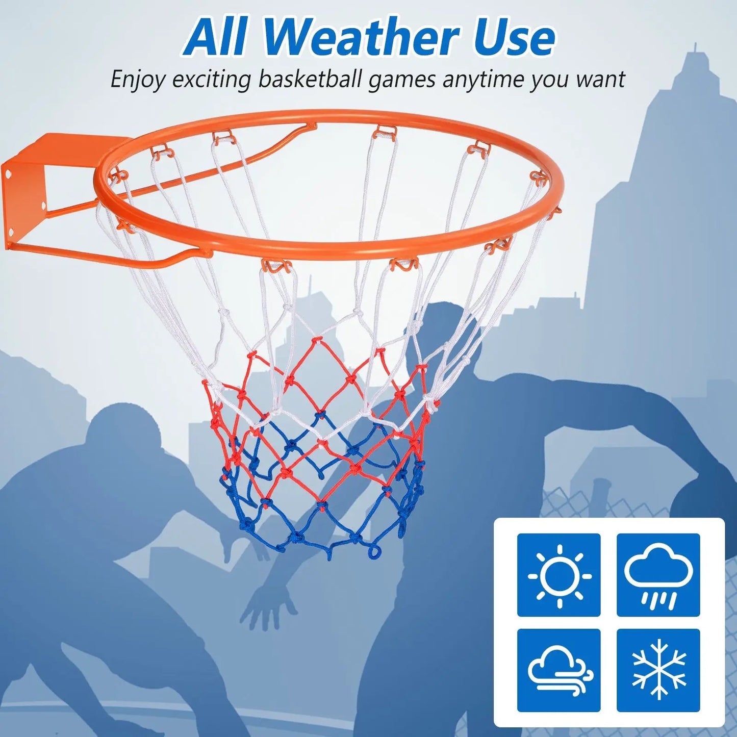 15-inch basketball rim replacement with all-weather net by DirectDeals, orange steel rim on Tampa Home & Garden Store