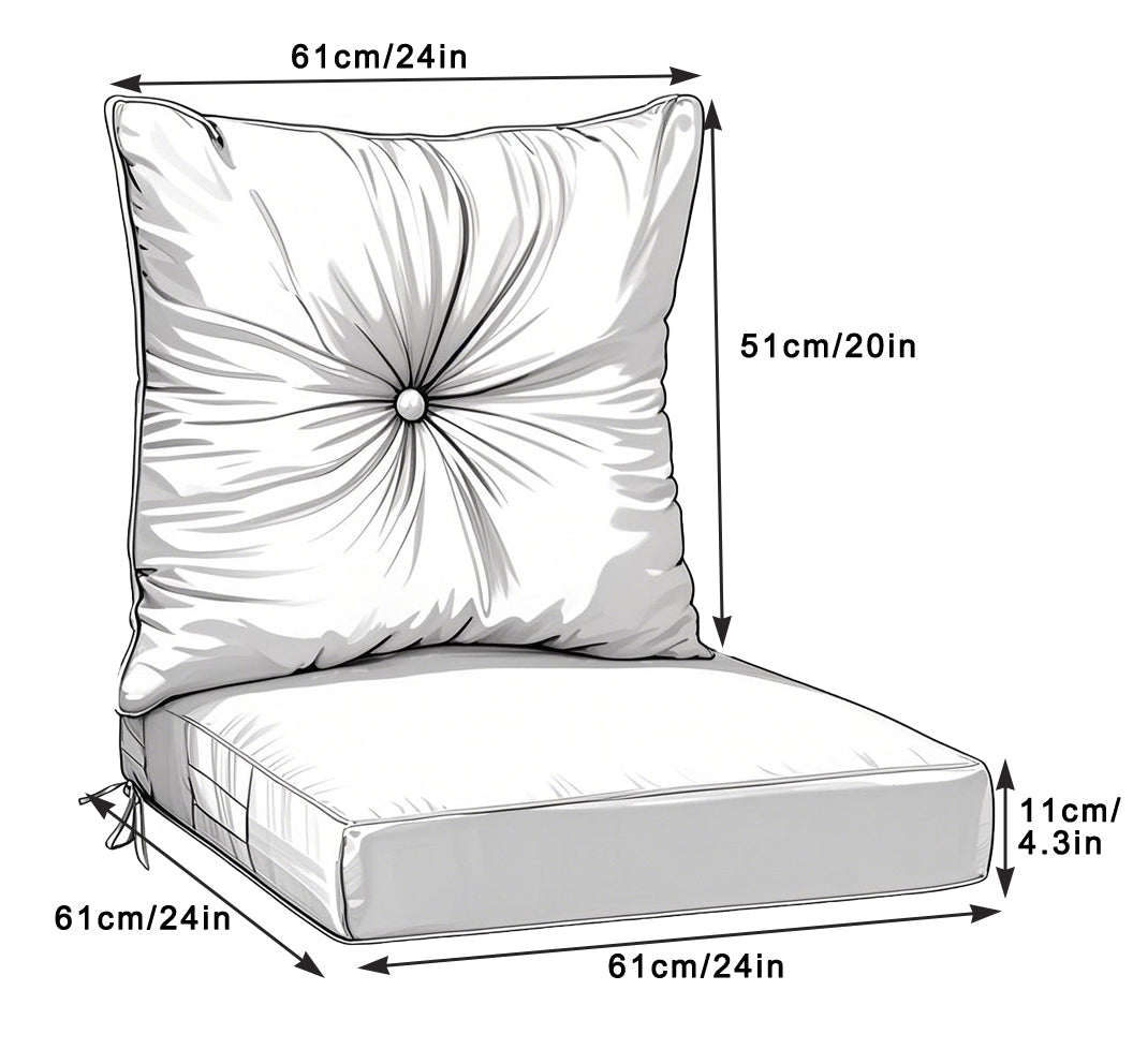 Outdoor Deep Seat Cushions set of 2 white cushions for patio furniture on Tampa Home & Garden Store
