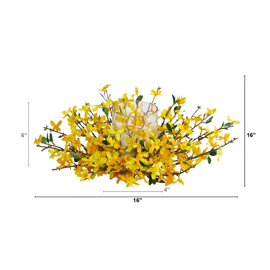 16” Artificial Forsythia Candelabrum - Tampa Home & Garden Store