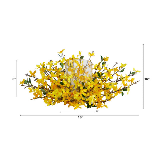 16” Artificial Forsythia Candelabrum - Tampa Home & Garden Store